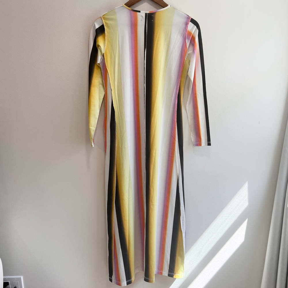 Mandinga Urban Outfitters NWT Ipa Striped Midi Dress Colorful Long sleeve XS - Picture 9 of 13